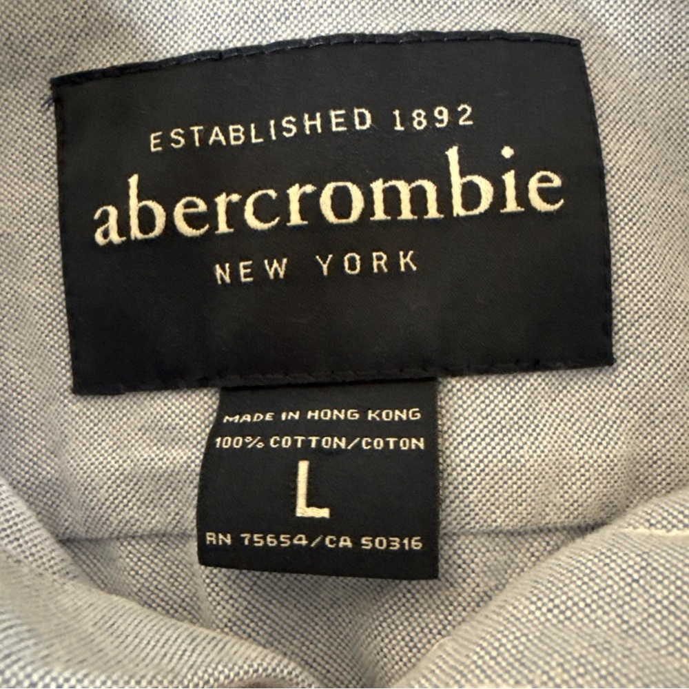 Abercrombie‎ Kids Shirt Blue Long Sleeve Oxford Button Down Large - Picture 3 of 7